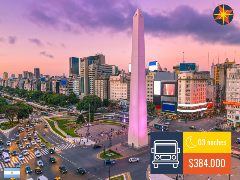 BUENOS AIRES A LA CARTA – 03 NOCHES – 🚌 2026